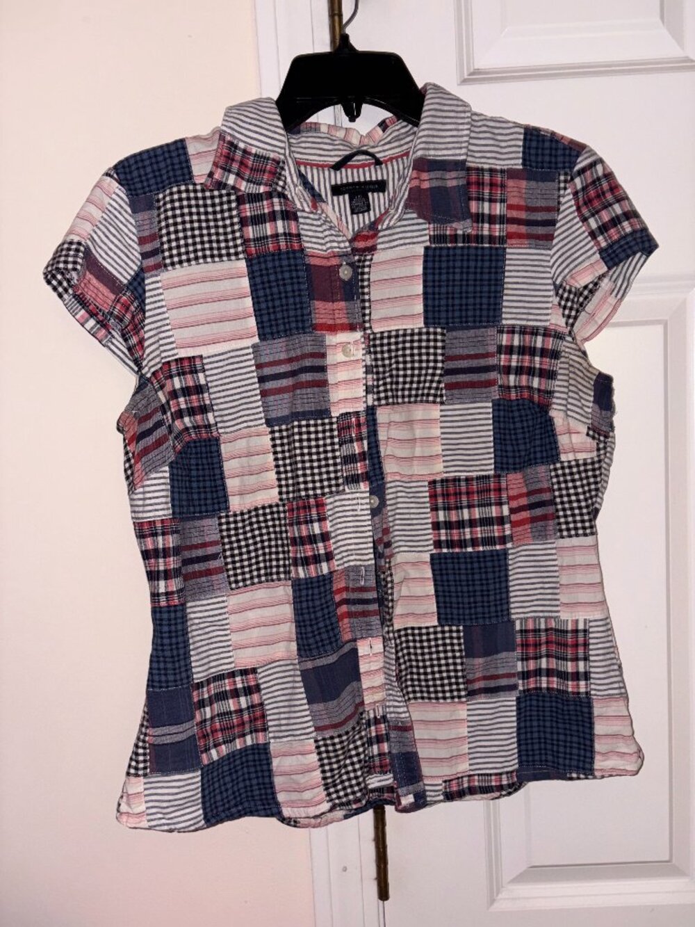 Tommy Hilfiger short cap sleeve button down shirt